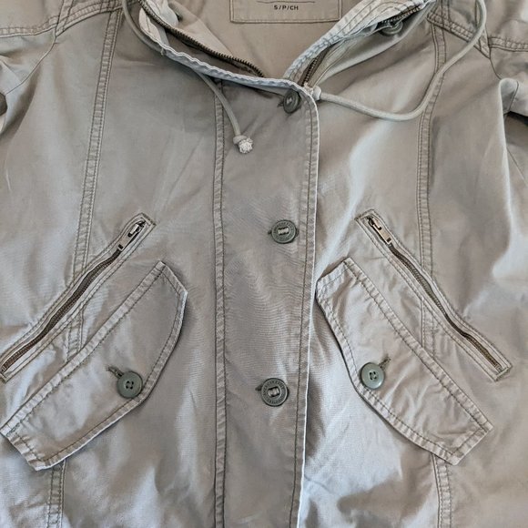 AMERICAN EAGLE OUTFITTERS Women's Hooded Military Utility Jacket  Size S  Green - Picture 4 of 6